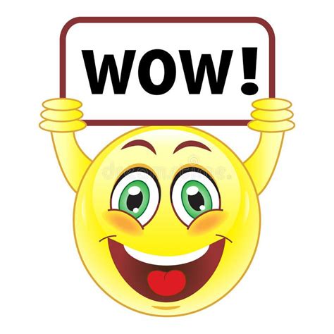 Smiley with wow sign. Stock Image -Smiley with wow sign stock ...