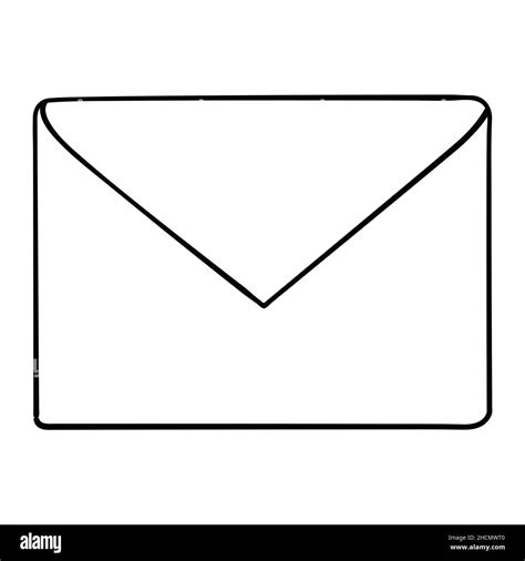 envelope sketch cartoon vector and illustration, black and white, hand ...