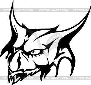 Monster head tattoo - vector image