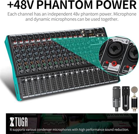 Audio Mixer Professional Phantom Power 12 Channel Mixing, 41% OFF