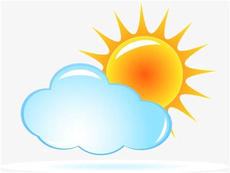 Sun and Clouds Clipart Vector