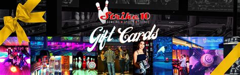 Choose your Gift Card Option for Strike 10 Bowling