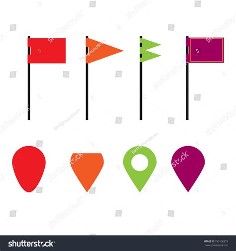 Flags Markers Stock Vector 190108379 - Shutterstock