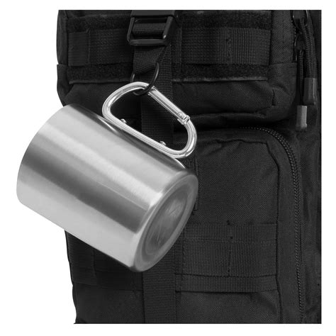 Insulated Stainless Steel Portable Camping Mug With Carabiner Handle ...