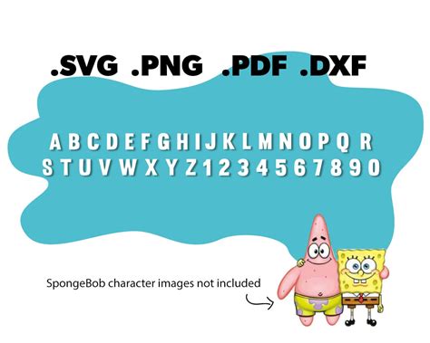 SpongeBob SVG SpongeBob Font Sponge Bob SVG File Spongebob | Etsy