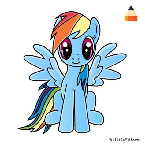 How To Draw Rainbow Dash | Rainbow dash, Cartoon drawings, Drawings