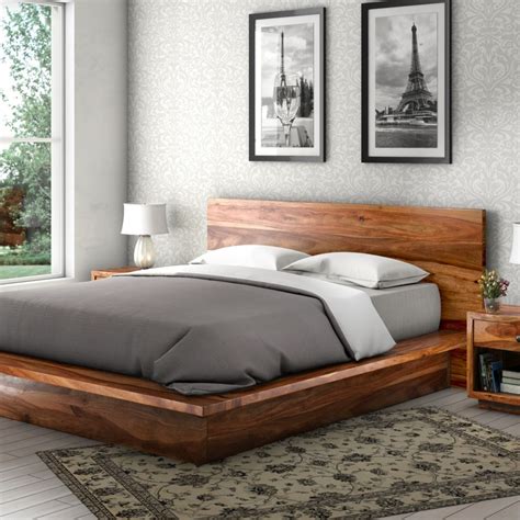 Delaware Solid Wood Platform Bed Frame 3pc Suite - Rustic - Bedroom ...