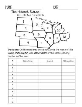 Midwest States and Capitals Quiz Pack by Faith and Fourth | TpT