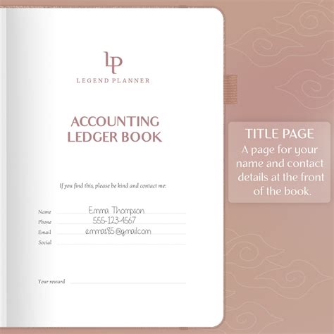 Accounting Ledger Book – LEGEND