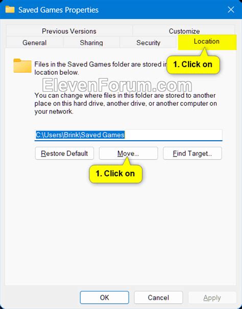 Move or Restore Default Location of Saved Games Folder in Windows 11 ...
