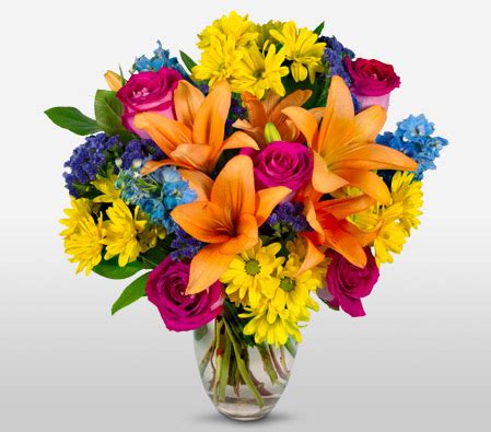 Congratulations Bouquet - Colorful Bouquet Of Mixed Flowers | Online ...