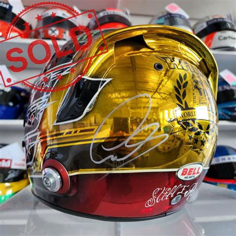 Lewis Hamilton Signed Helmet Direct Autograph 2018 Abu Dhabi Gold Bell ...