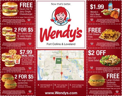 Wendys Printable Coupons