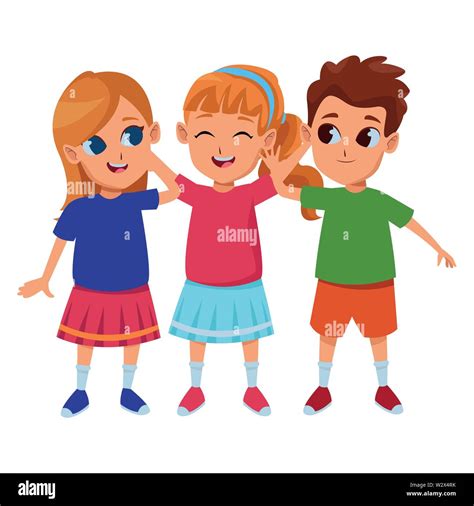 Kids friends playing and smiling cartoons Stock Vector Image & Art - Alamy