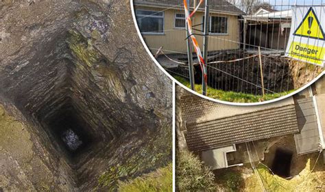 Enormous 300ft sinkhole opens up just feet from Cornish bungalow to ...