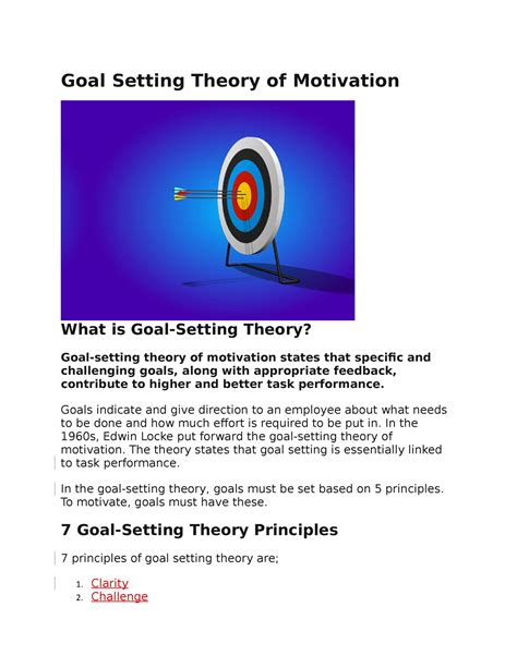 Goal-setting theory - Goal Setting Theory of Motivation What is Goal ...