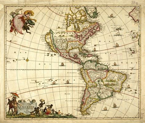 1670 Map of the Americas by Frederik de Wit | Antique maps, America map ...