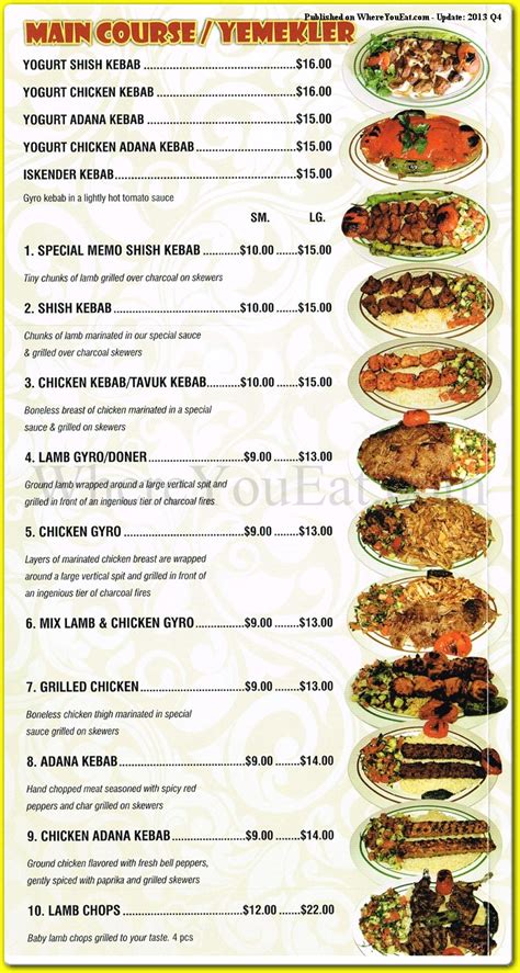 Memo Shish Kebab Restaurant in Brooklyn / Official Menus & Photos