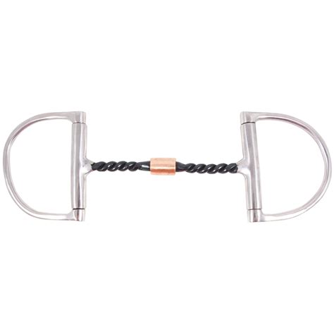 FES Curved Twisted Wire D Ring w/Roller Snaffle Bit in D Rings at ...