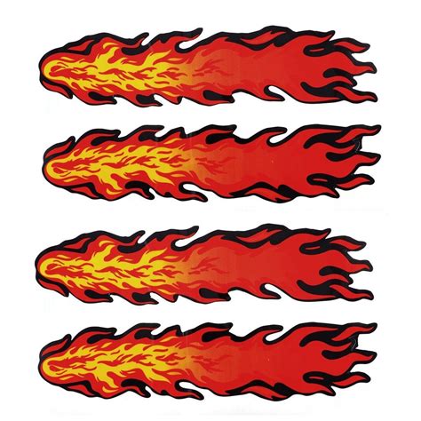 2 Packs Yellow Red Flame Fire Design Vehicle Car Decals Stickers Decor ...