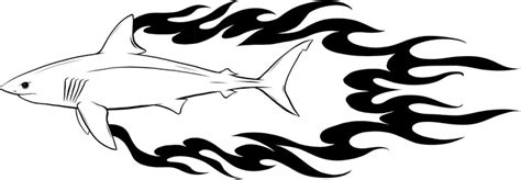 Black silhouette of great white shark logo Vector Image