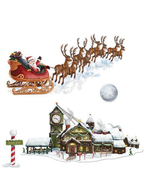 Scene Setter Santa's Sleigh & Workshop Props Decoration | Santas ...