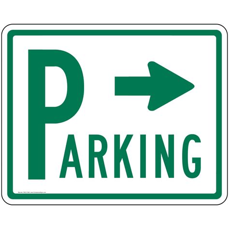 Parking Lot Sign With Right Arrow PKE-21580 Parking Control