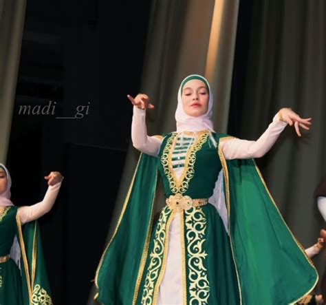 Chechen woman in traditional Chechen attire (North-East Caucasus ...