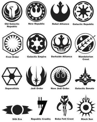 Star Wars Symbols Phone / Window Decal Bumper Sticker 3 sizes Sith Jedi ...