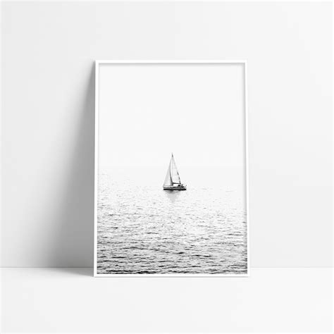 Sailboat Art Black And White Sailboat Photography Sailing | Etsy