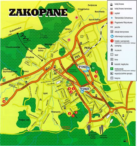 Map of Zakopane, Poland