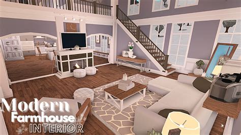 ROBLOX| BLOXBURG| Modern Farmhouse Interior (part-2)| House Build - YouTube