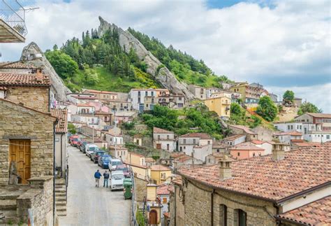 The italian village of Pietrapertosa, Potenza in Basilicata, Italy - e ...