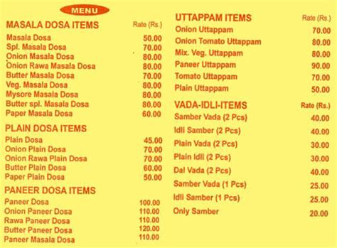 South Indian Cafe Menu, Menu for South Indian Cafe, Lajpat Nagar 3 ...