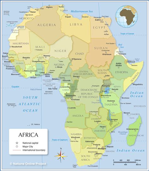 Map Of Africa Labelled - Retha Charmane