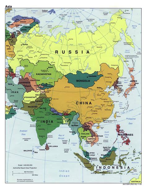 Large political map of Asia with capitals and major cities – 2000 ...