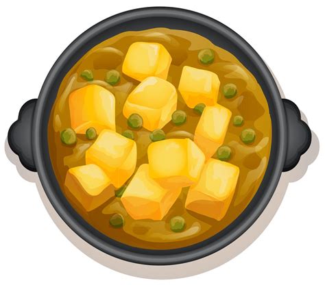 A Yellow Curry on Hot Pan 433599 Vector Art at Vecteezy