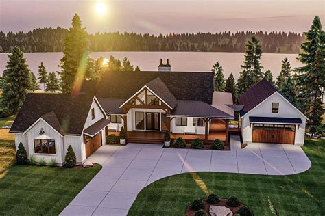 Plan 62327DJ: Craftsman Lake House Plan with Massive Wraparound Covered ...