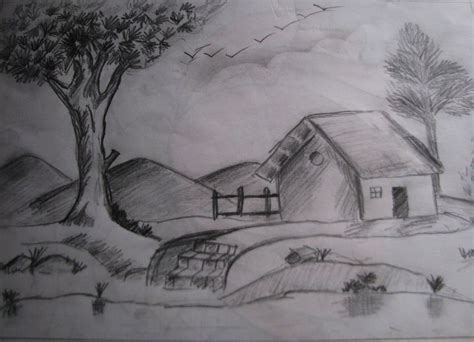 Shading Landscape Drawing at PaintingValley.com | Explore collection of ...