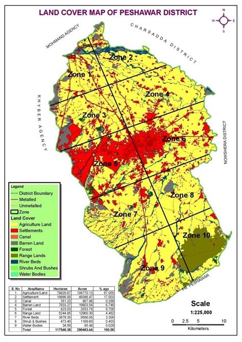 Land Cover Map of Peshawar District with Study Area Zones. | Download ...