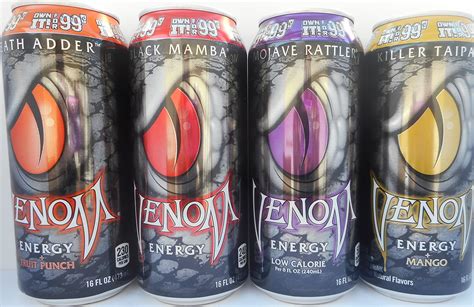 Venom Energy Drink Multiflavor Bundle of Twelve 16 Oz Cans: 3 Cans Each ...