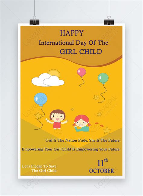 International day of the girl child poster template image_picture free ...