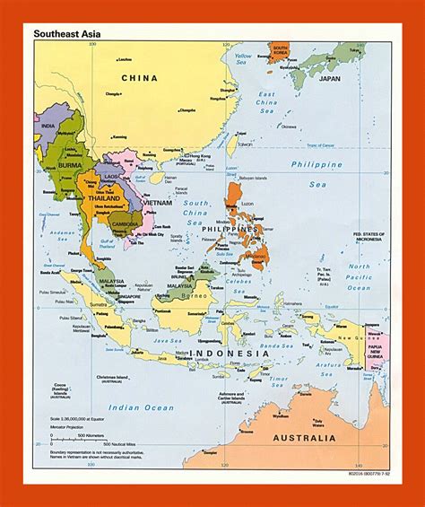 Political map of Southeast Asia - 1992 | Maps of Southeast Asia | Maps ...