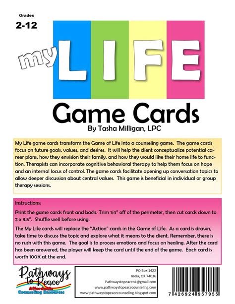 My Life Game Cards Turn the Game of Life Into a Counseling - Etsy