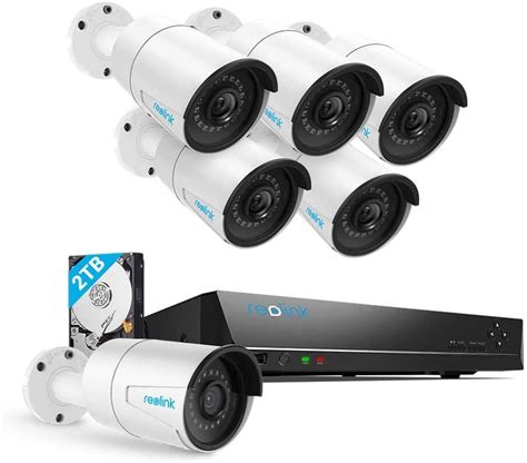 Security Camera System PoE 4K 8 Channel NVR Kit, with 6pcs Bullet 5MP ...