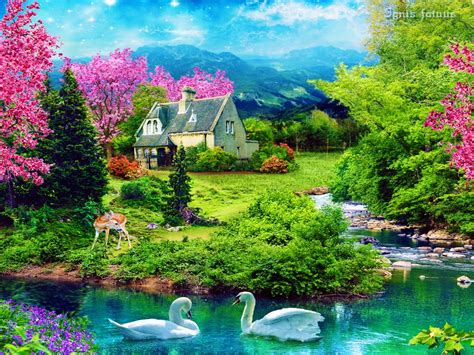 Solve Spring Landscape jigsaw puzzle online with 80 pieces