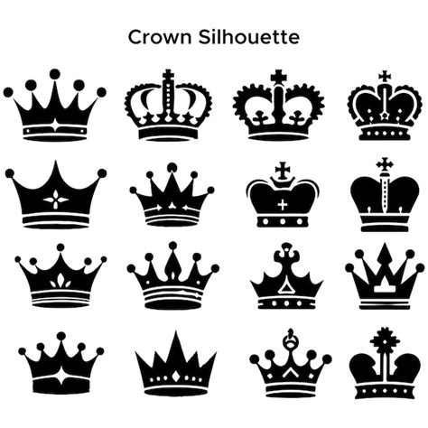 Premium Vector | Free vector hand drawn crown silhouette set