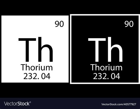 Thorium chemical symbol periodic table education Vector Image