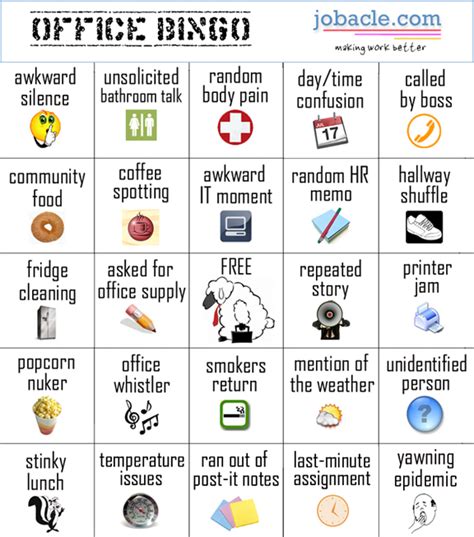 Bored at Work? Play Office BINGO! - Jobacle.com