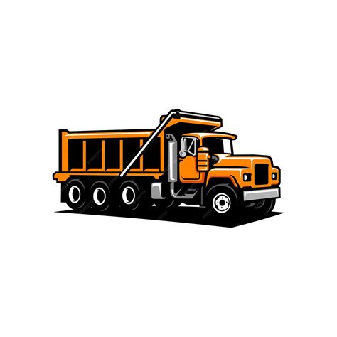 Premium Vector | Dump truck illustration logo vector